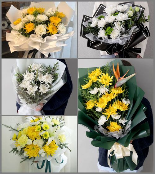 河北沧州河间市兴村乡白事花束代送